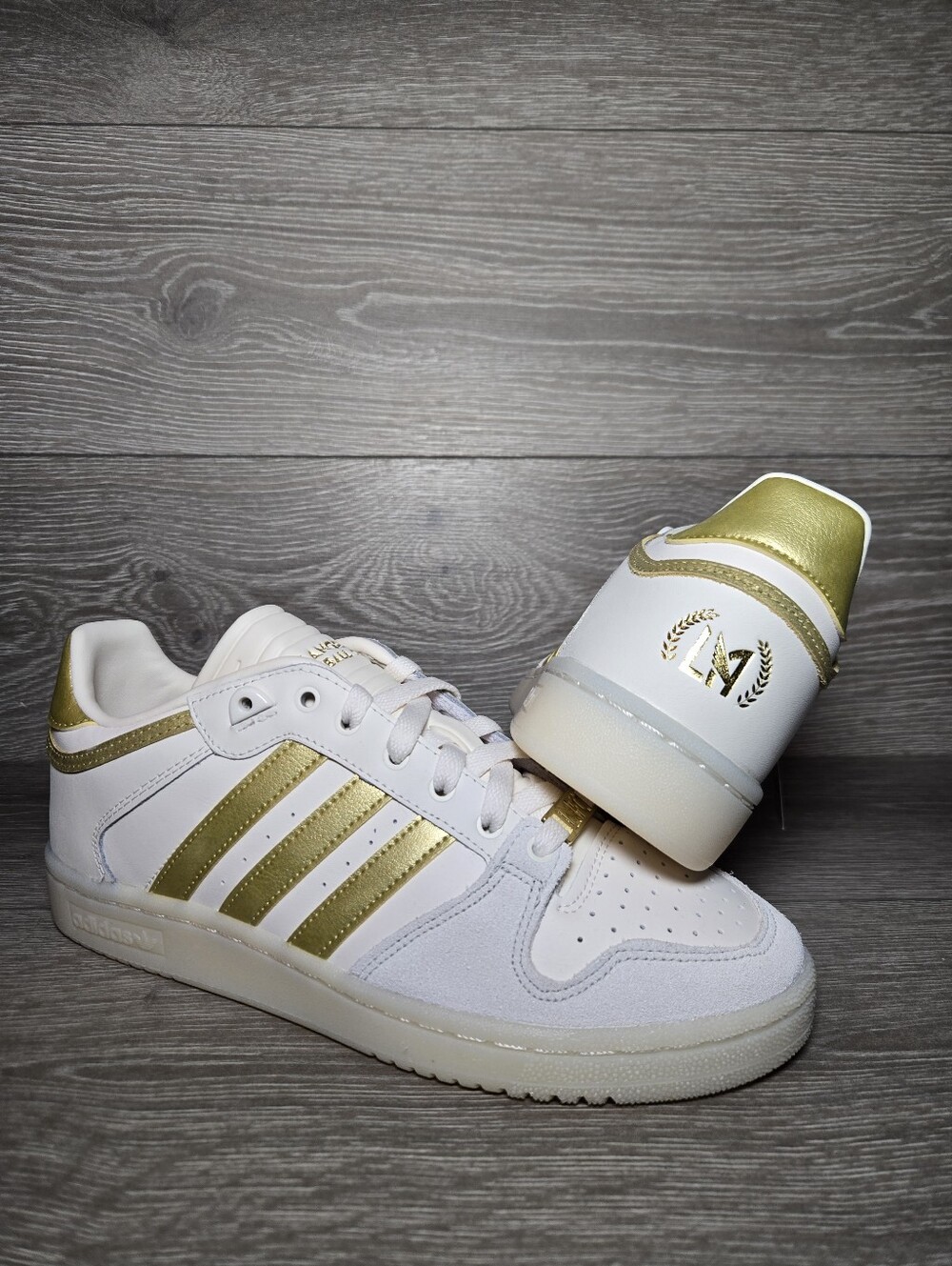 LAFC Adidas Centennial 85 Low Men's Shoes White/Gold, New, No Box Mens Size 9